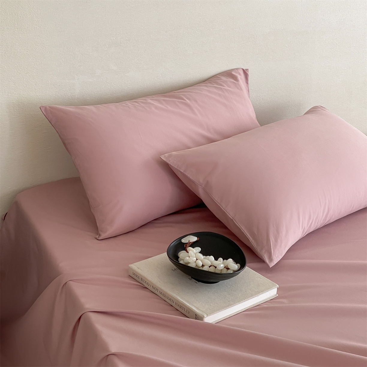 三味舒屋 2026新款初色系列全棉水洗棉系列单品枕套 蔷薇粉