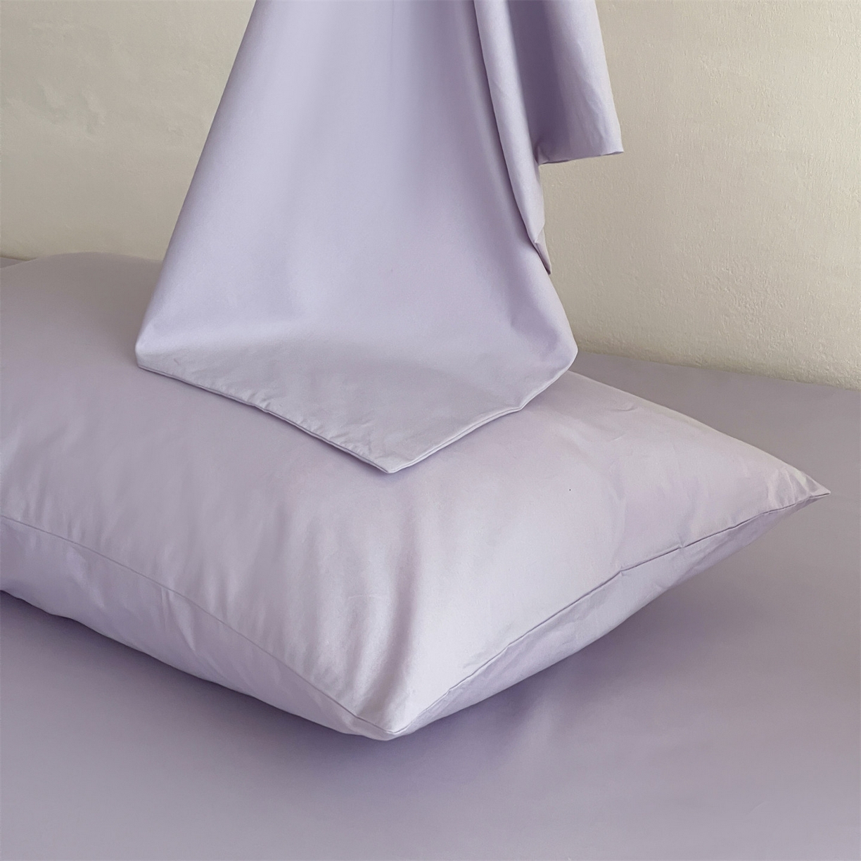 91家纺网 家纺一手货源 找家纺 三味舒屋 2026新款初色系列全棉水洗棉系列单品枕套 优雅紫