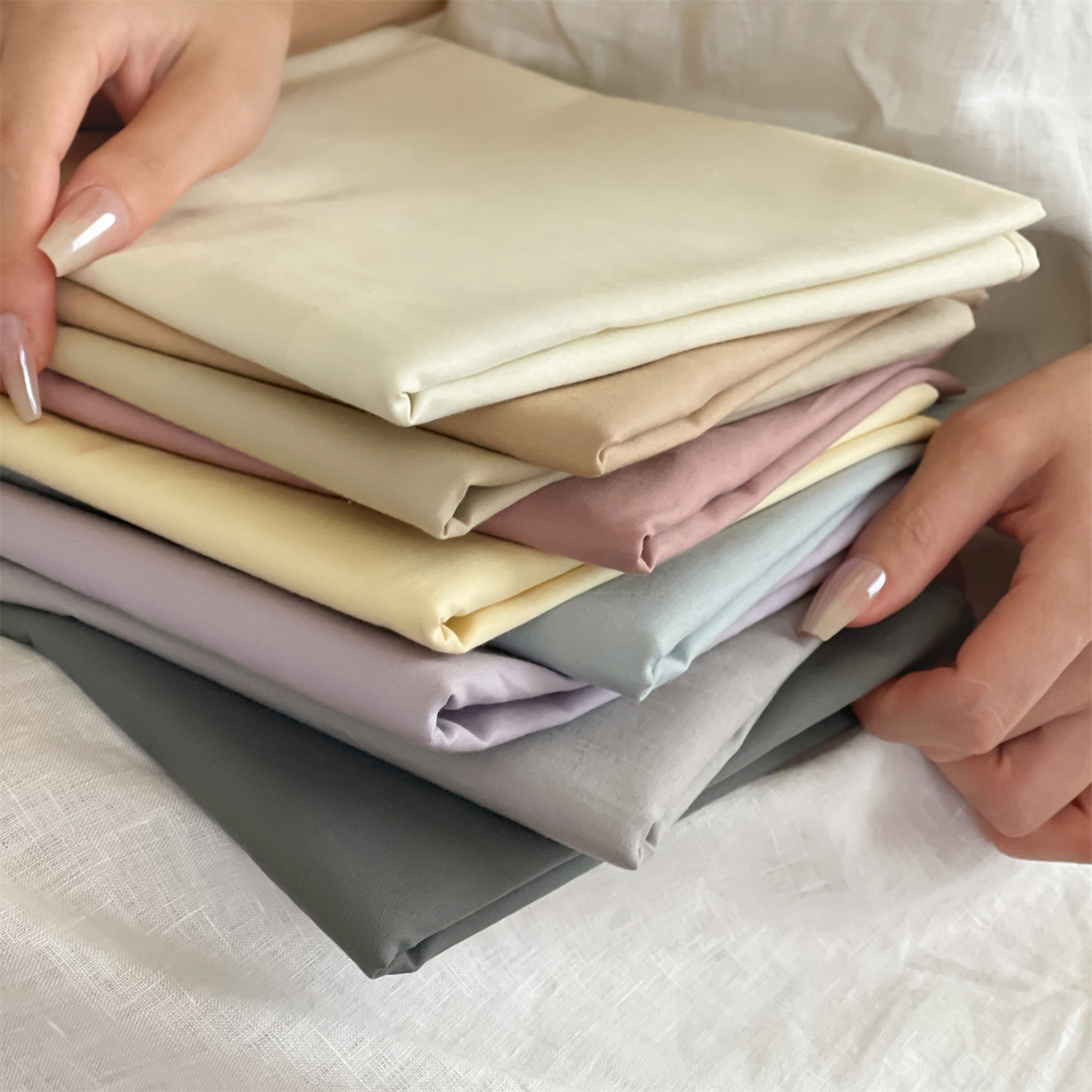 91家纺网 家纺一手货源 找家纺 三味舒屋 2026新款初色系列全棉水洗棉系列单品枕套 枕套组合