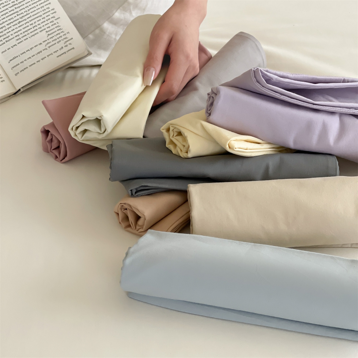 91家纺网 家纺一手货源 找家纺 三味舒屋 2026新款初色系列全棉水洗棉系列单品枕套 枕套组合