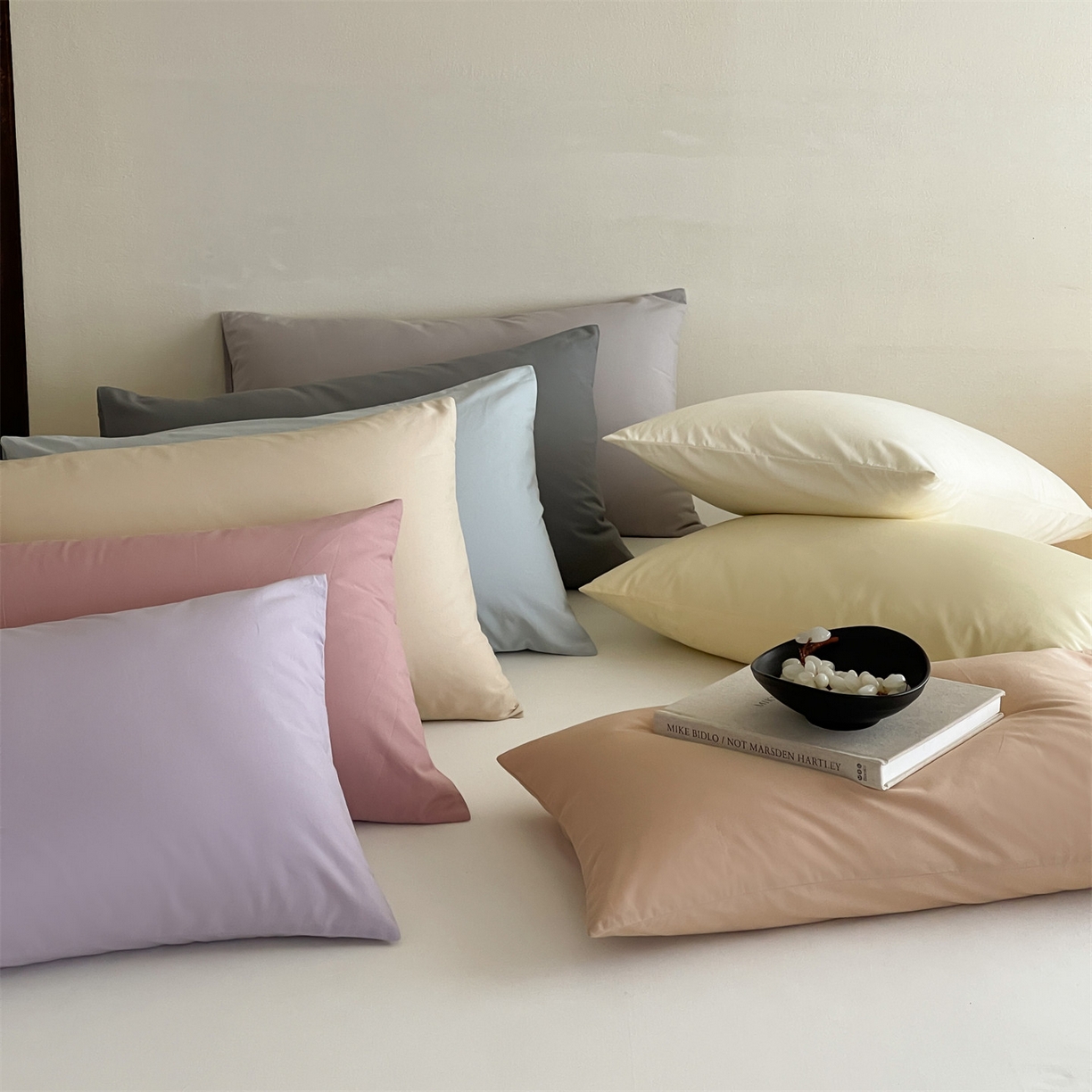 91家纺网 家纺一手货源 找家纺 三味舒屋 2026新款初色系列全棉水洗棉系列单品枕套 枕套组合