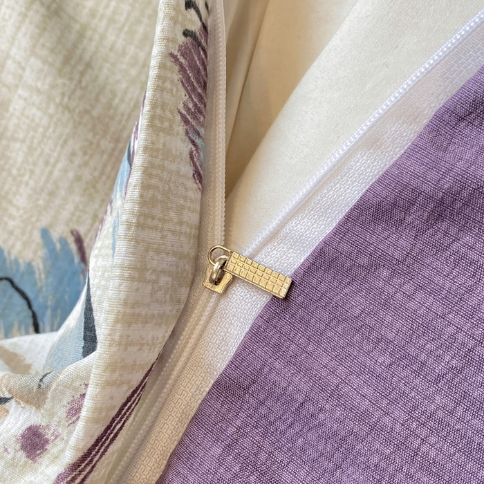 91家纺网 家纺一手货源 找家纺 红日子纺织品 2026春夏云感复古+小清新皱皱纱四件套 远黛-紫