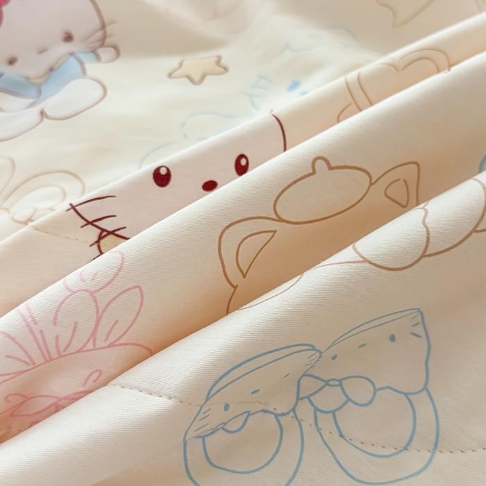 91家纺网 家纺一手货源 找家纺 蓝雀翎 2025新款全棉印花新疆棉花夏被 凯蒂宝贝