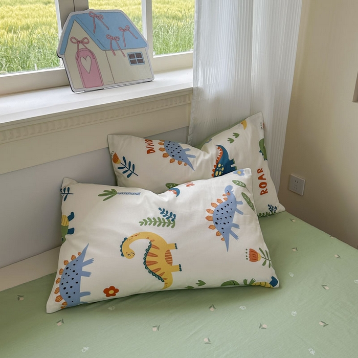 91家纺网 家纺一手货源 找家纺 蓝雀翎 2025新款全棉印花新疆棉花夏被 恐龙谷