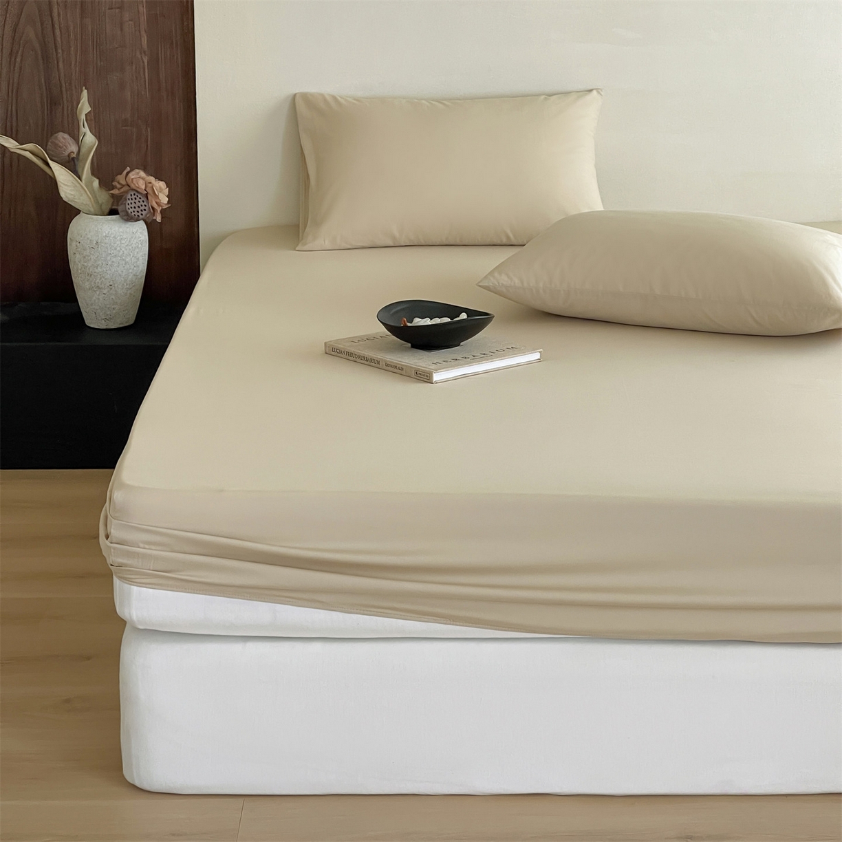 91家纺网 家纺一手货源 找家纺 三味舒屋 2026新款初色系列全棉水洗棉系列单品床笠（平台券后单品利润不低于45元/套件利润不低于120元 谢谢配合） 白卡其