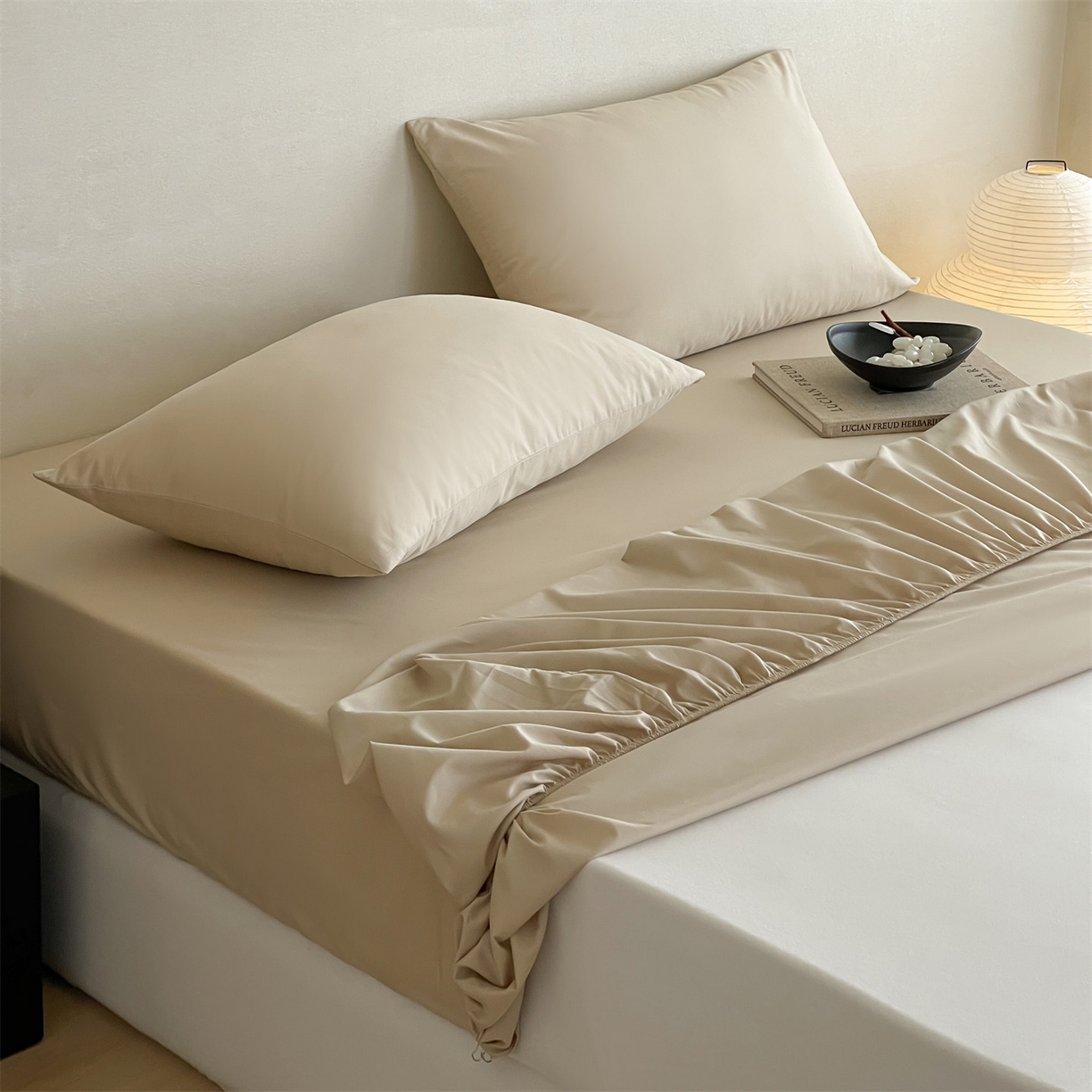 91家纺网 家纺一手货源 找家纺 三味舒屋 2026新款初色系列全棉水洗棉系列单品床笠（平台券后单品利润不低于45元/套件利润不低于120元 谢谢配合） 白卡其