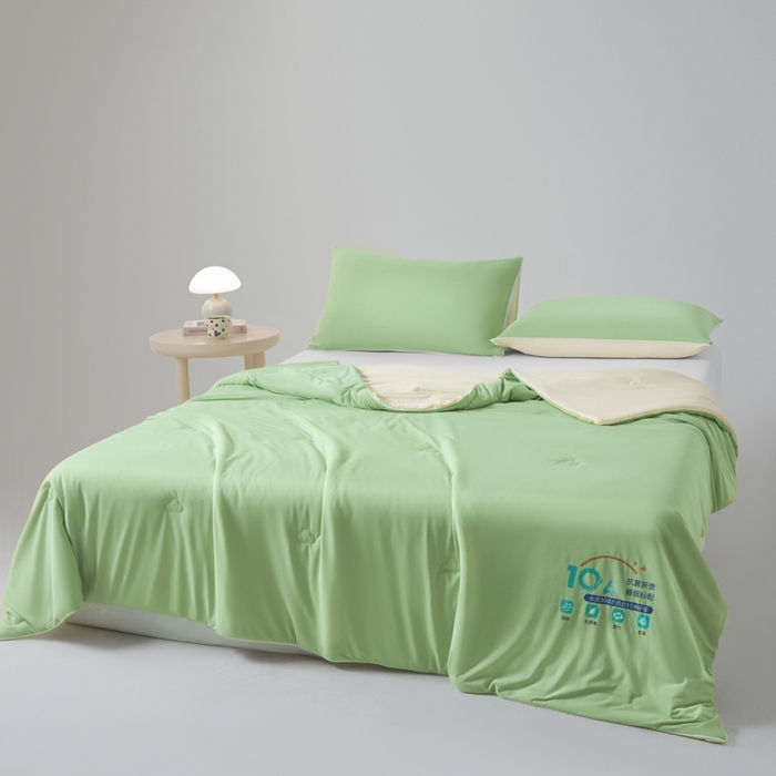 91家纺网 家纺一手货源 找家纺 宝士康家纺 2026春夏新款10A抗菌凉感丝夏被夏凉被空调被 绿豆冰冰