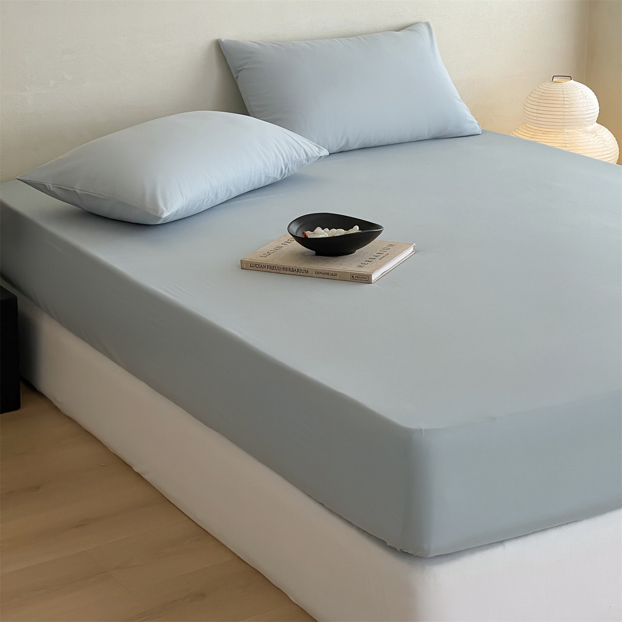 91家纺网 家纺一手货源 找家纺 三味舒屋 2026新款初色系列全棉水洗棉系列单品床笠（平台券后单品利润不低于45元/套件利润不低于120元 谢谢配合） 冰水蓝