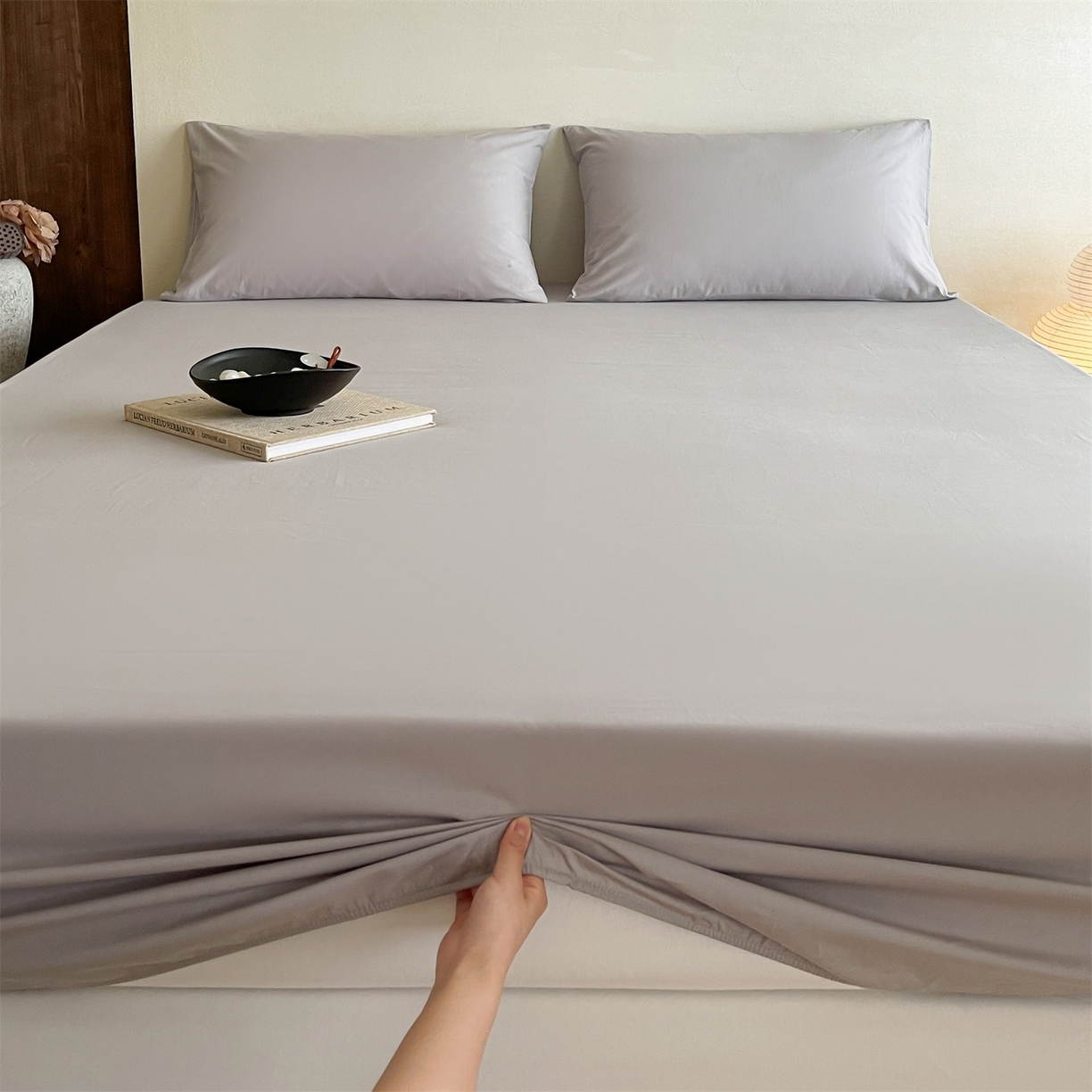 91家纺网 家纺一手货源 找家纺 三味舒屋 2026新款初色系列全棉水洗棉系列单品床笠（平台券后单品利润不低于45元/套件利润不低于120元 谢谢配合） 琥珀银