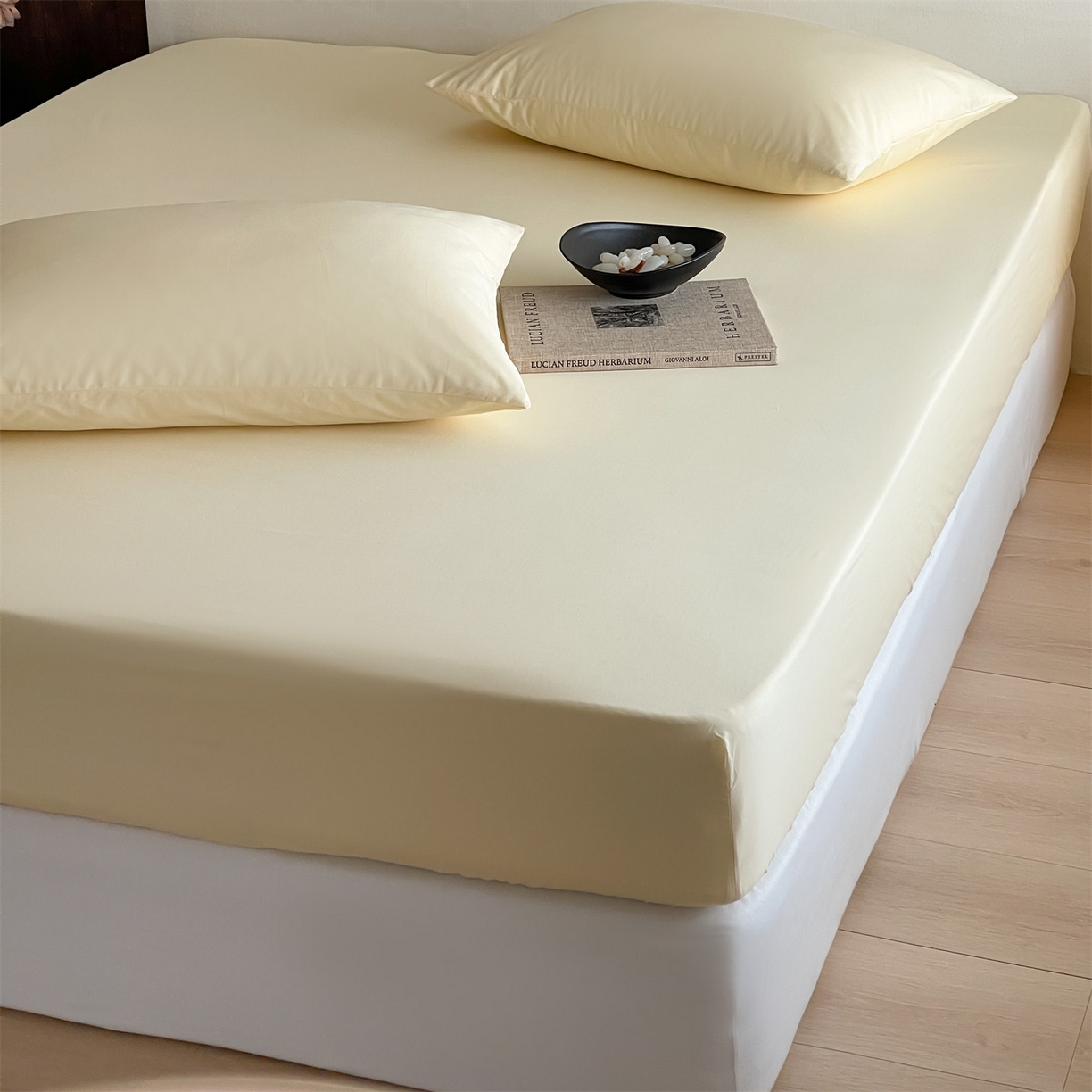 91家纺网 家纺一手货源 找家纺 三味舒屋 2026新款初色系列全棉水洗棉系列单品床笠（平台券后单品利润不低于45元/套件利润不低于120元 谢谢配合） 米黄