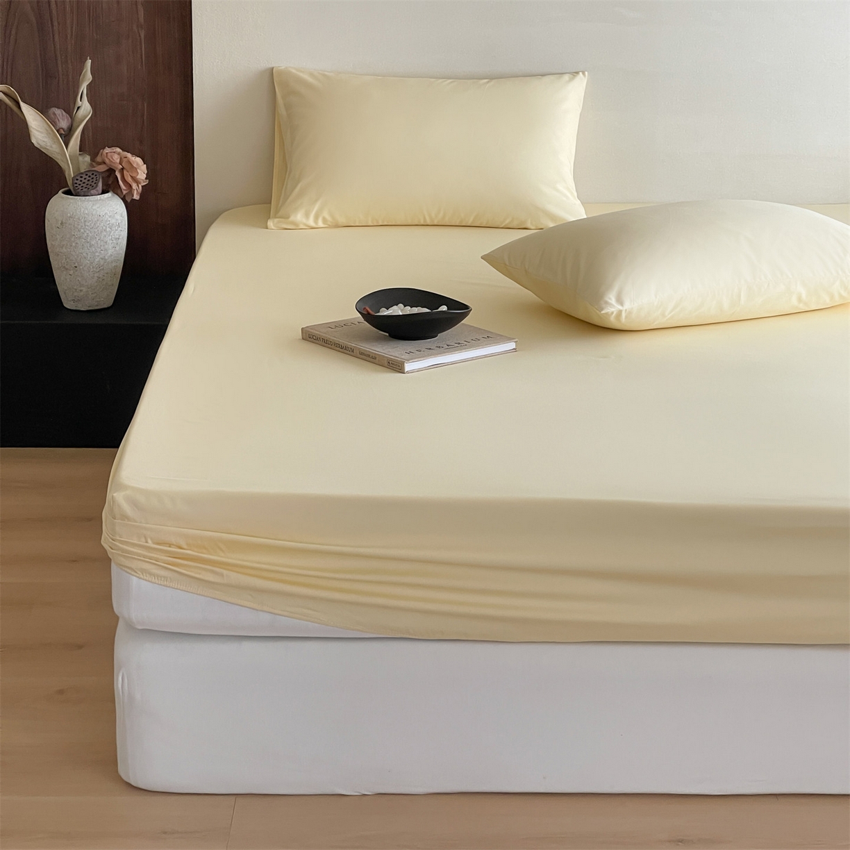 91家纺网 家纺一手货源 找家纺 三味舒屋 2026新款初色系列全棉水洗棉系列单品床笠（平台券后单品利润不低于45元/套件利润不低于120元 谢谢配合） 米黄