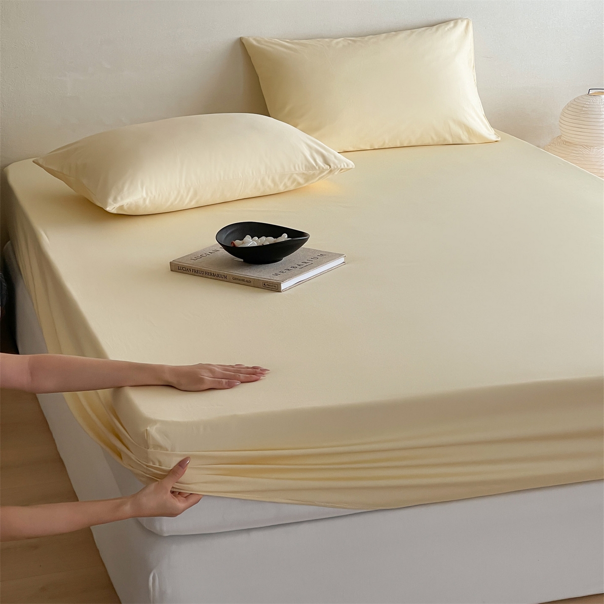 91家纺网 家纺一手货源 找家纺 三味舒屋 2026新款初色系列全棉水洗棉系列单品床笠（平台券后单品利润不低于45元/套件利润不低于120元 谢谢配合） 米黄