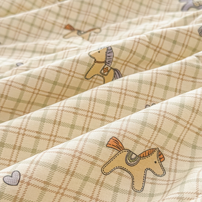 91家纺网 家纺一手货源 找家纺 蓝雀翎 2025新款全棉印花新疆棉花夏被 马到成功