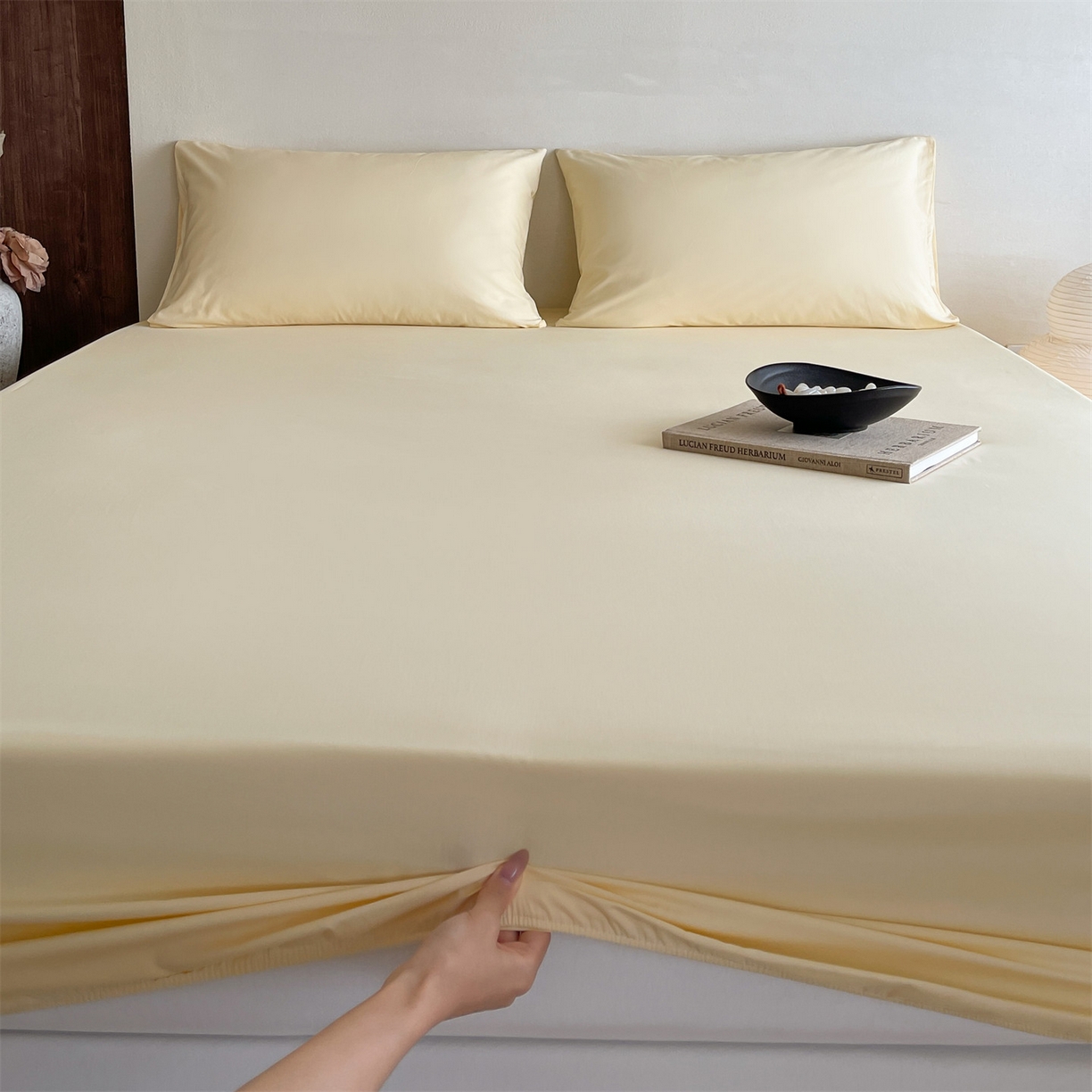 91家纺网 家纺一手货源 找家纺 三味舒屋 2026新款初色系列全棉水洗棉系列单品床笠（平台券后单品利润不低于45元/套件利润不低于120元 谢谢配合） 米黄