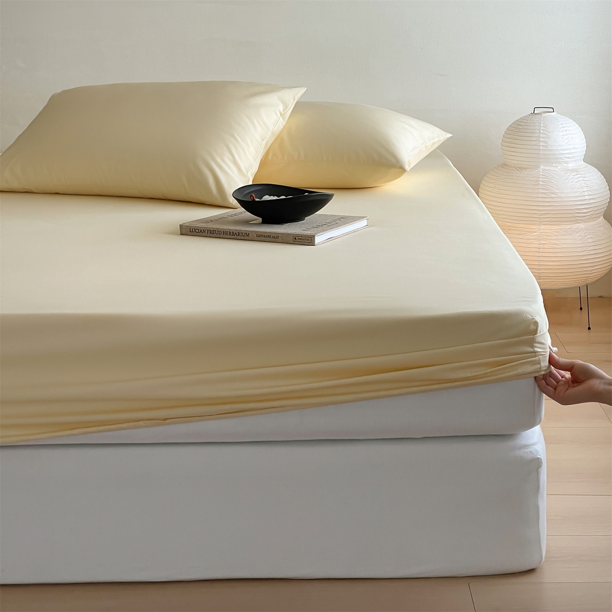 91家纺网 家纺一手货源 找家纺 三味舒屋 2026新款初色系列全棉水洗棉系列单品床笠（平台券后单品利润不低于45元/套件利润不低于120元 谢谢配合） 米黄