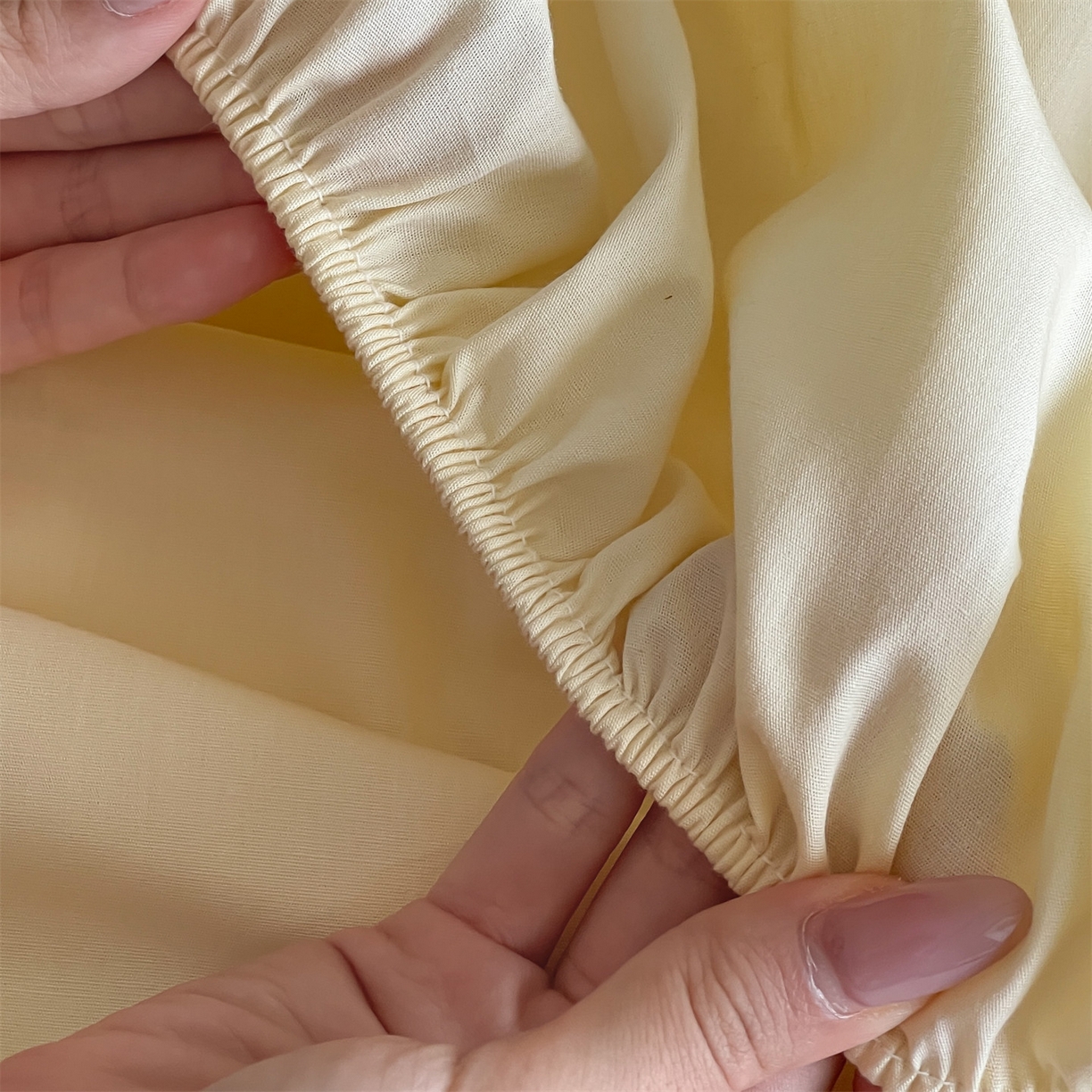 91家纺网 家纺一手货源 找家纺 三味舒屋 2026新款初色系列全棉水洗棉系列单品床笠（平台券后单品利润不低于45元/套件利润不低于120元 谢谢配合） 米黄