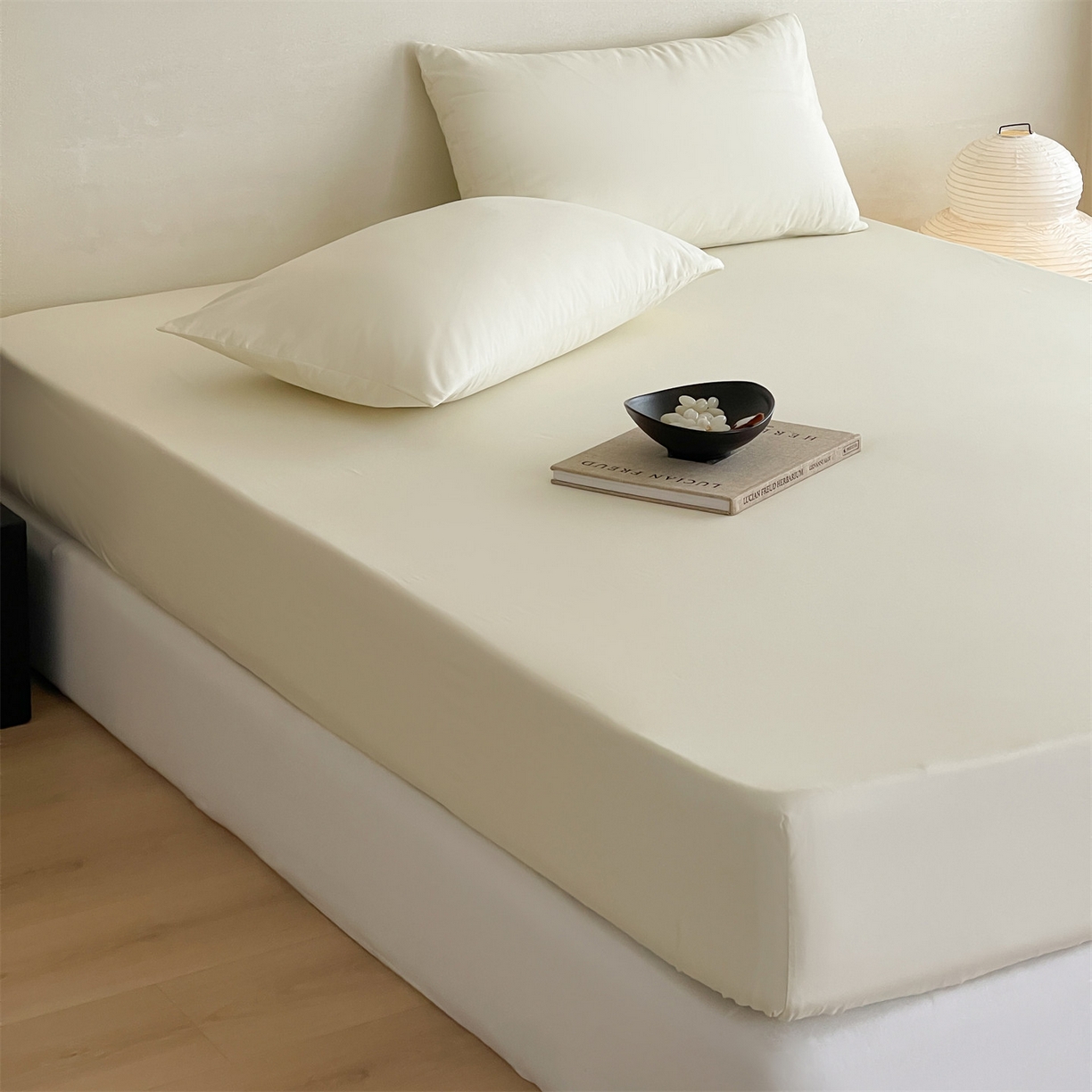 91家纺网 家纺一手货源 找家纺 三味舒屋 2026新款初色系列全棉水洗棉系列单品床笠（平台券后单品利润不低于45元/套件利润不低于120元 谢谢配合） 奶昔白