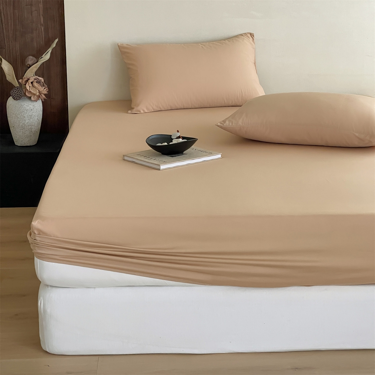 91家纺网 家纺一手货源 找家纺 三味舒屋 2026新款初色系列全棉水洗棉系列单品床笠（平台券后单品利润不低于45元/套件利润不低于120元 谢谢配合） 浅驼