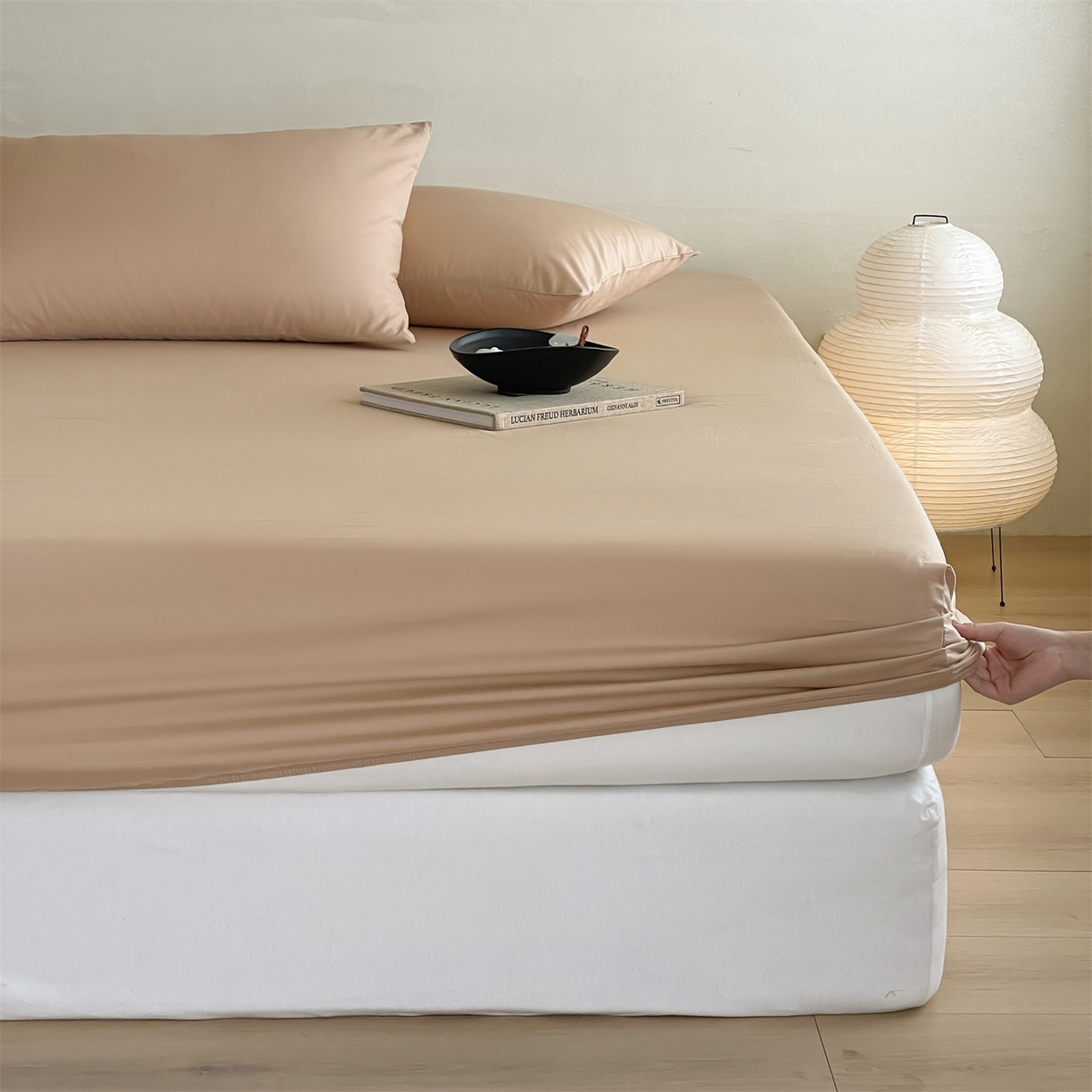 91家纺网 家纺一手货源 找家纺 三味舒屋 2026新款初色系列全棉水洗棉系列单品床笠（平台券后单品利润不低于45元/套件利润不低于120元 谢谢配合） 浅驼