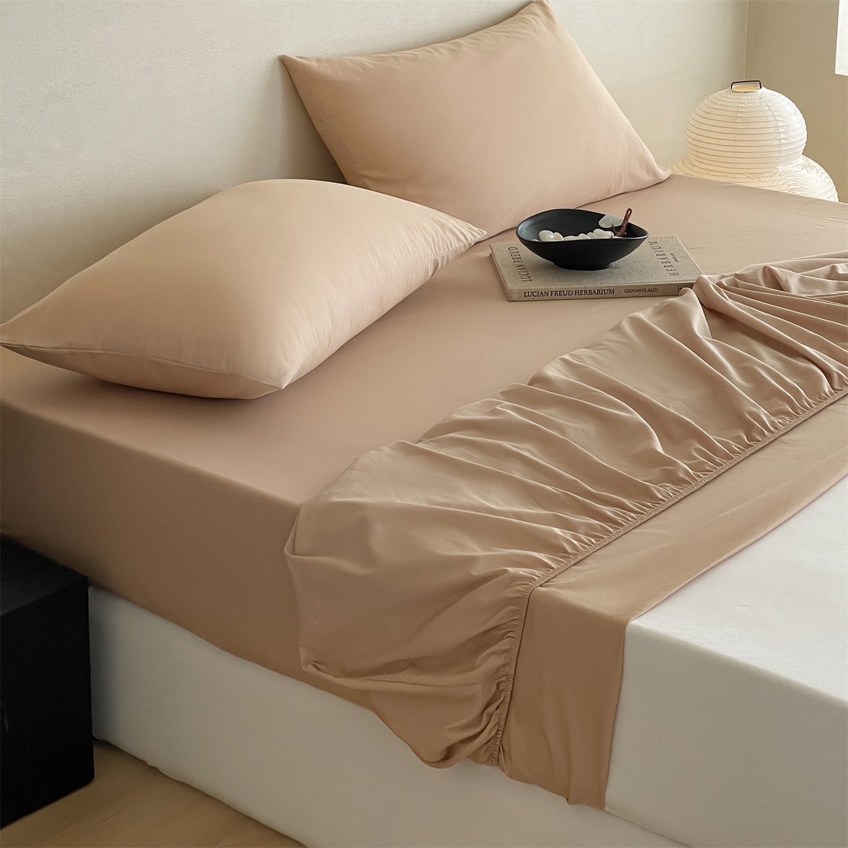 91家纺网 家纺一手货源 找家纺 三味舒屋 2026新款初色系列全棉水洗棉系列单品床笠（平台券后单品利润不低于45元/套件利润不低于120元 谢谢配合） 浅驼