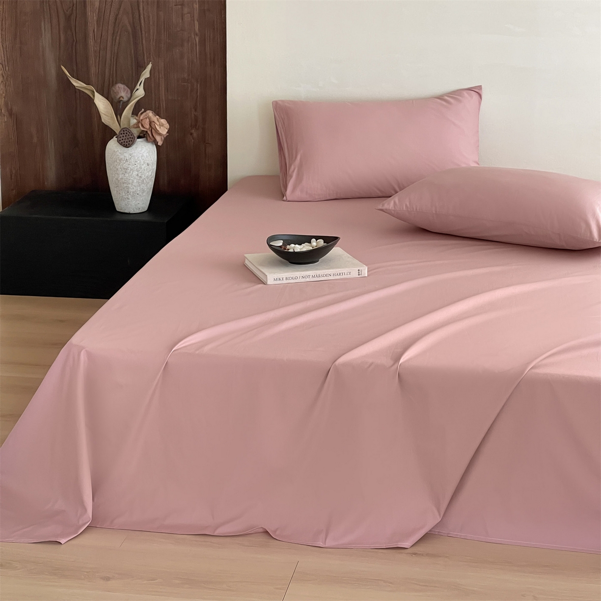 91家纺网 家纺一手货源 找家纺 三味舒屋 2026新款初色系列全棉水洗棉系列单品床单（平台券后单品利润不低于45元/套件利润不低于120元 谢谢配合） 蔷薇粉