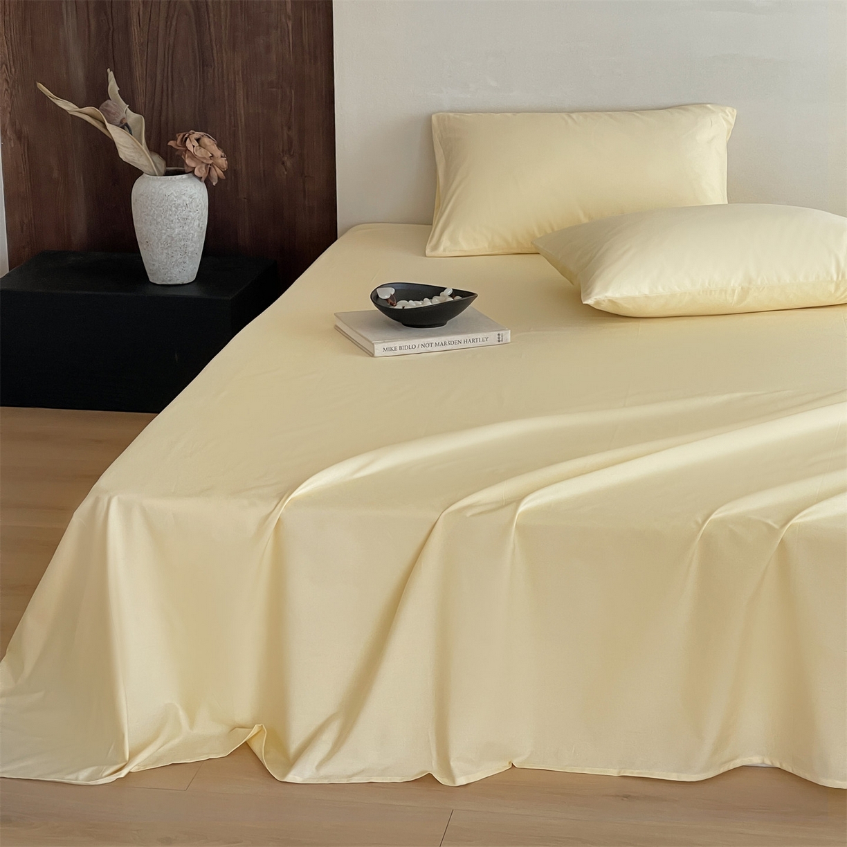 91家纺网 家纺一手货源 找家纺 三味舒屋 2026新款初色系列全棉水洗棉系列单品床单（平台券后单品利润不低于45元/套件利润不低于120元 谢谢配合） 米黄