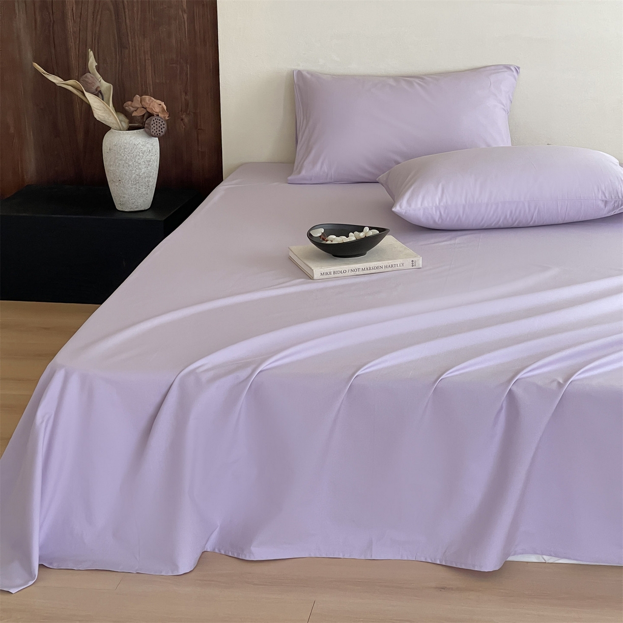 91家纺网 家纺一手货源 找家纺 三味舒屋 2026新款初色系列全棉水洗棉系列单品床单（平台券后单品利润不低于45元/套件利润不低于120元 谢谢配合） 优雅紫