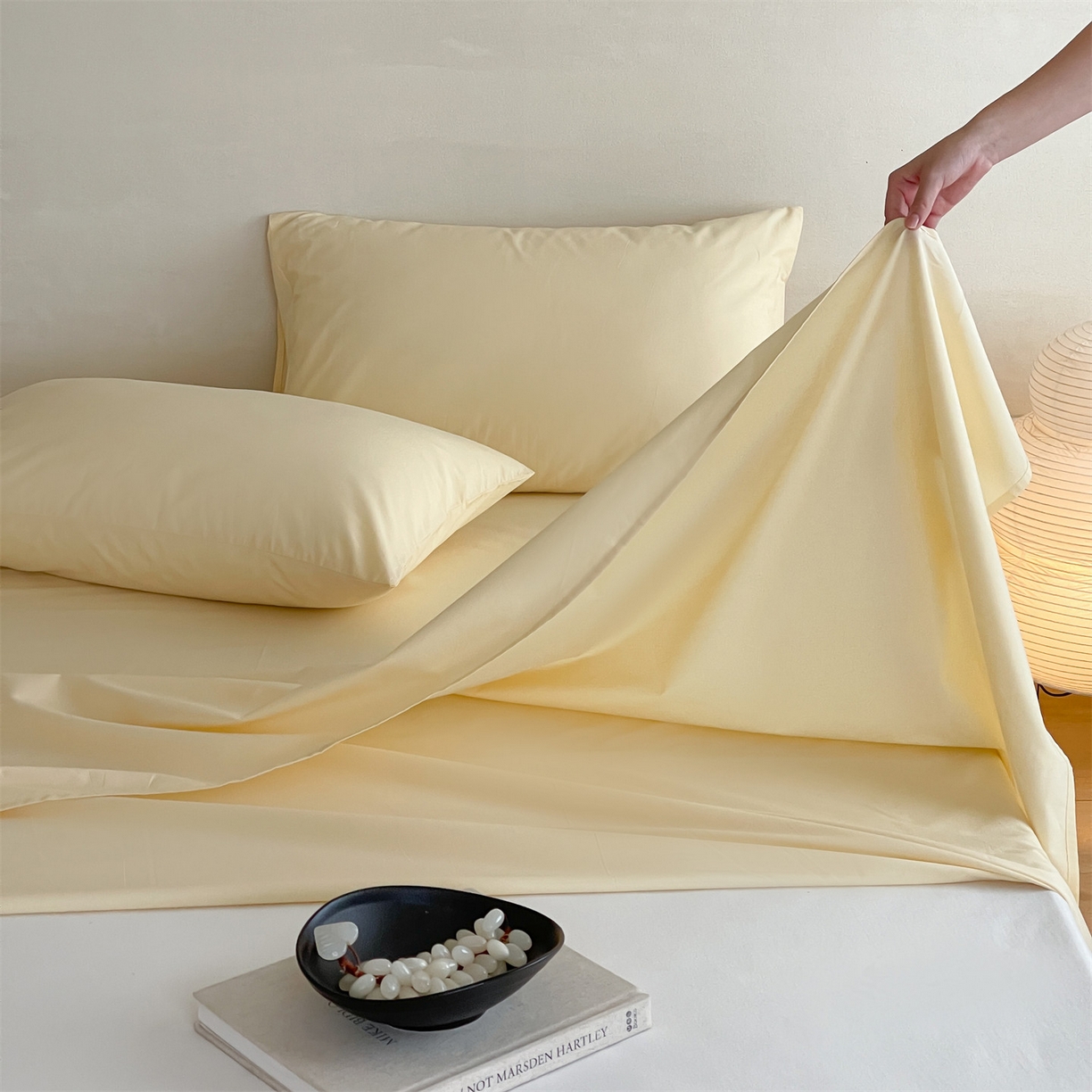 91家纺网 家纺一手货源 找家纺 三味舒屋 2026新款初色系列全棉水洗棉系列单品床单（平台券后单品利润不低于45元/套件利润不低于120元 谢谢配合） 米黄