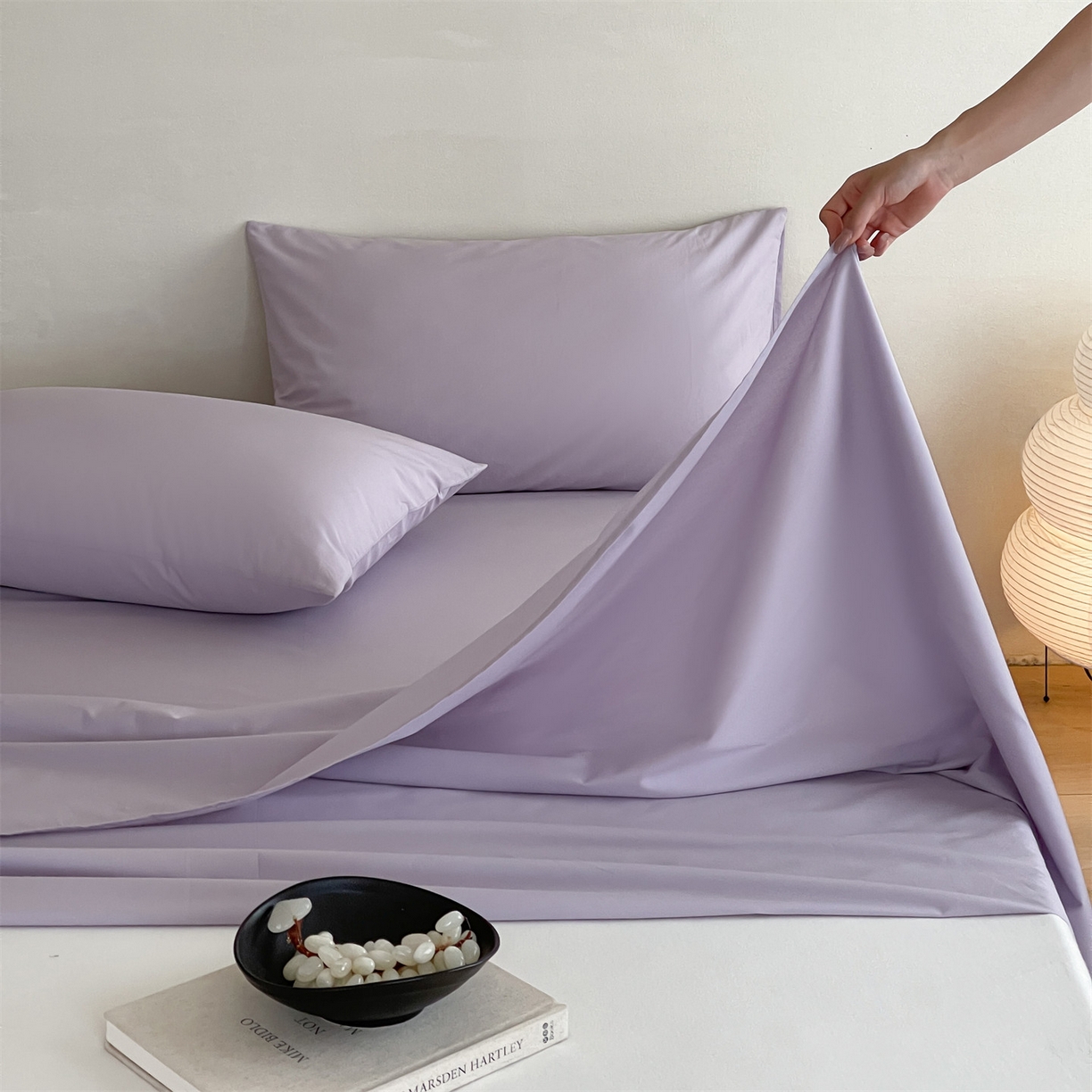 91家纺网 家纺一手货源 找家纺 三味舒屋 2026新款初色系列全棉水洗棉系列单品床单（平台券后单品利润不低于45元/套件利润不低于120元 谢谢配合） 优雅紫