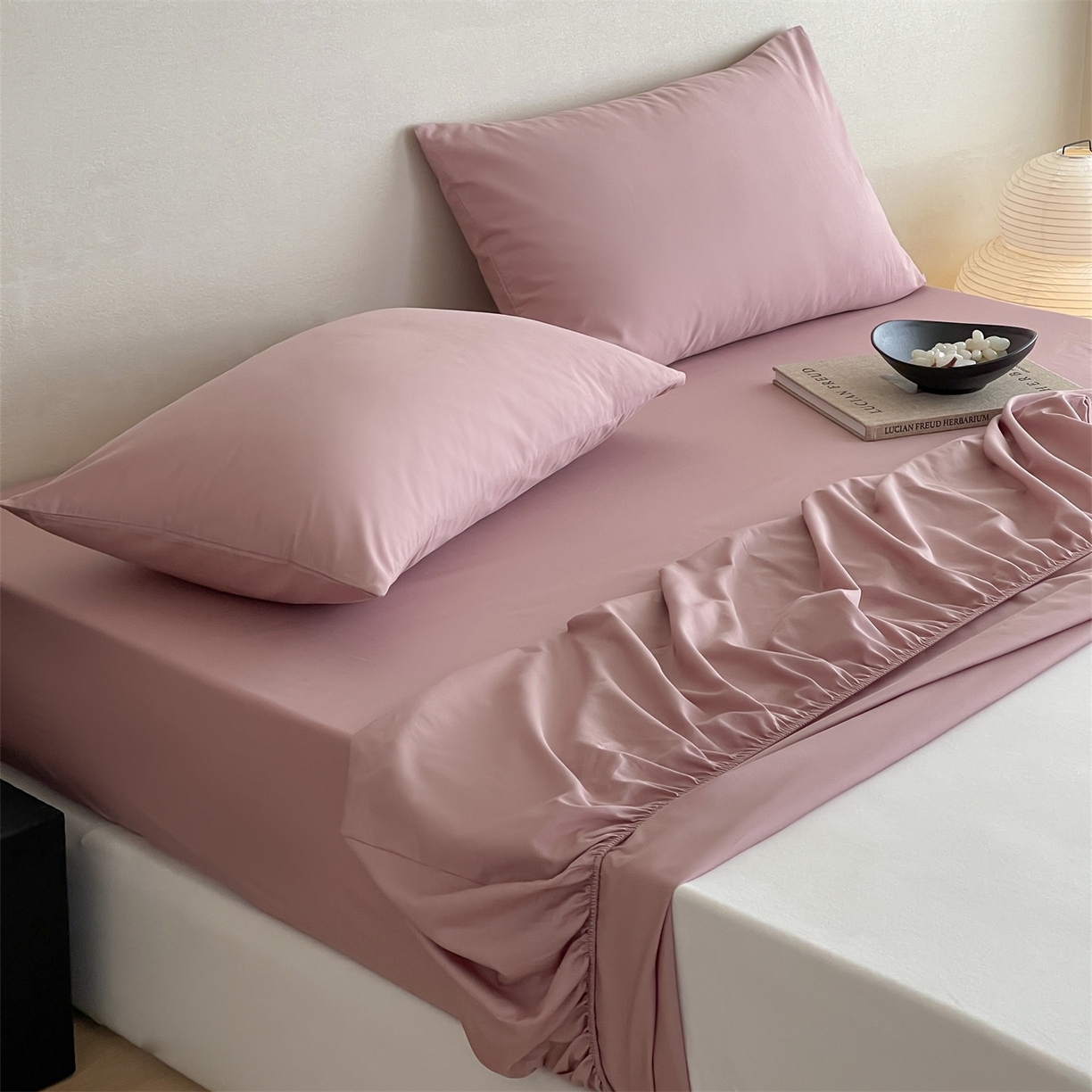 91家纺网 家纺一手货源 找家纺 三味舒屋 2026新款初色系列全棉水洗棉系列单品床笠（平台券后单品利润不低于45元/套件利润不低于120元 谢谢配合） 蔷薇粉