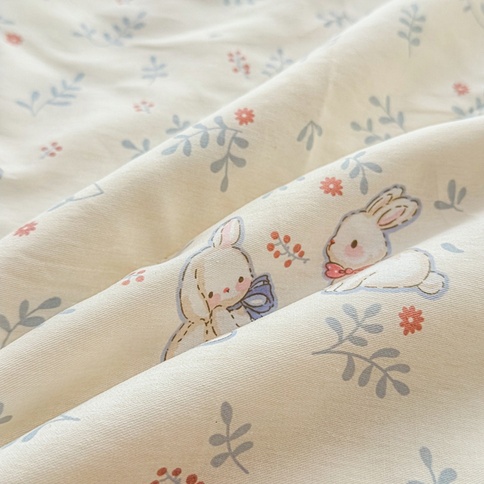 91家纺网 家纺一手货源 找家纺  蓝雀翎 2025新款全棉印花新疆棉花夏被 觅时光-蓝