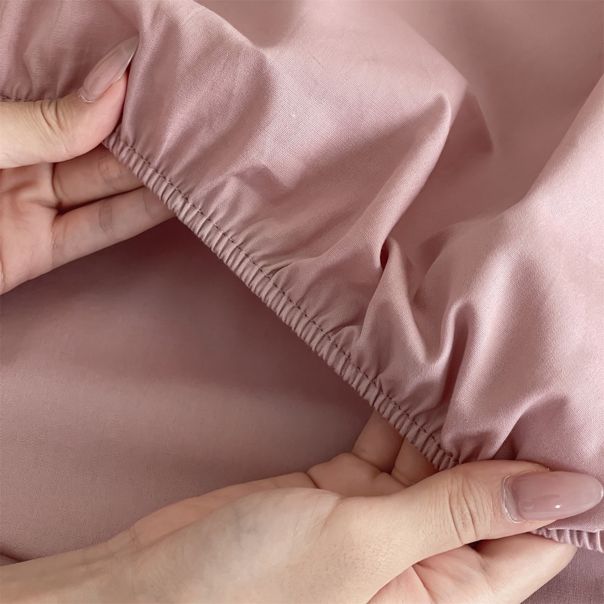 91家纺网 家纺一手货源 找家纺 三味舒屋 2026新款初色系列全棉水洗棉系列单品床笠（平台券后单品利润不低于45元/套件利润不低于120元 谢谢配合） 蔷薇粉