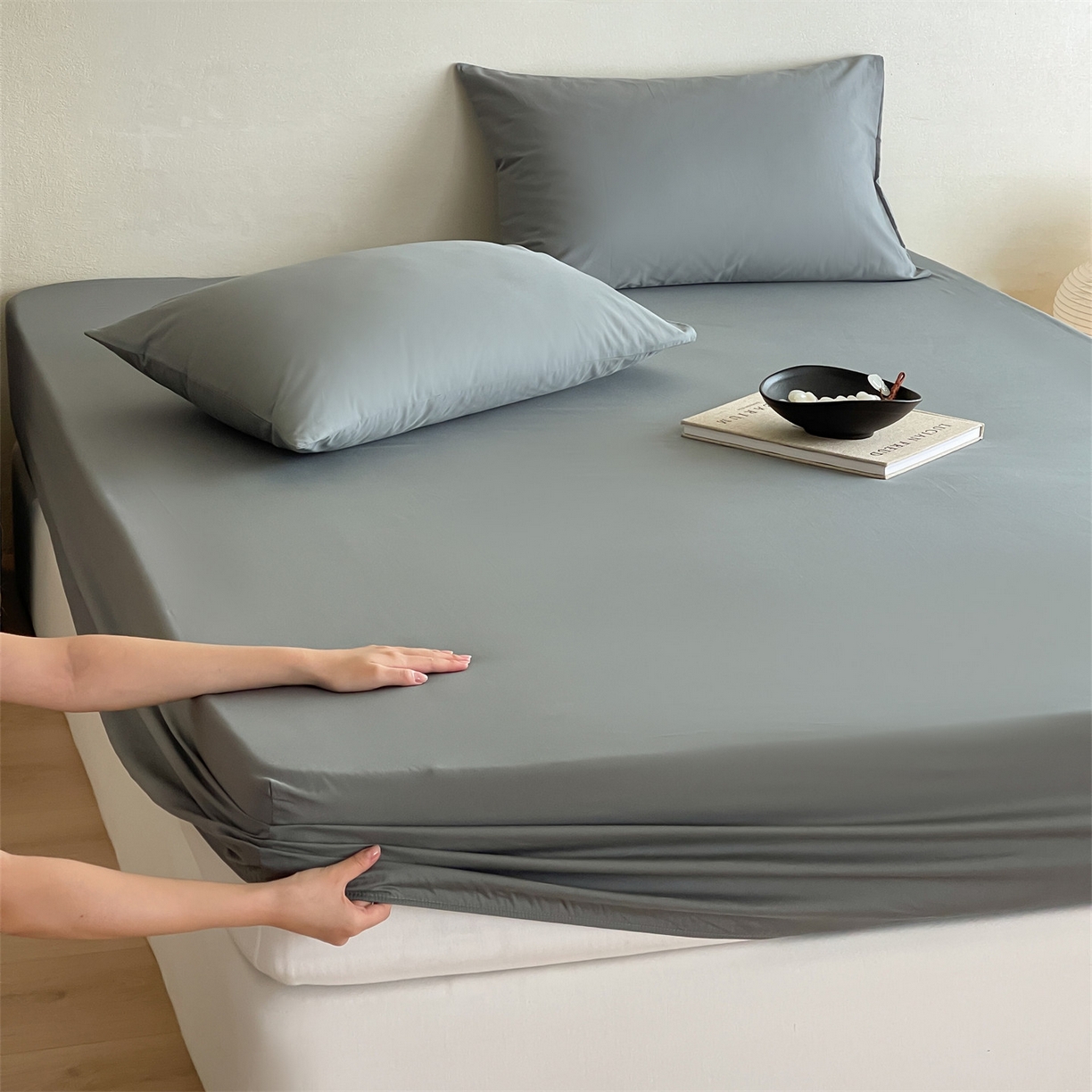 91家纺网 家纺一手货源 找家纺 三味舒屋 2026新款初色系列全棉水洗棉系列单品床笠（平台券后单品利润不低于45元/套件利润不低于120元 谢谢配合） 石墨灰