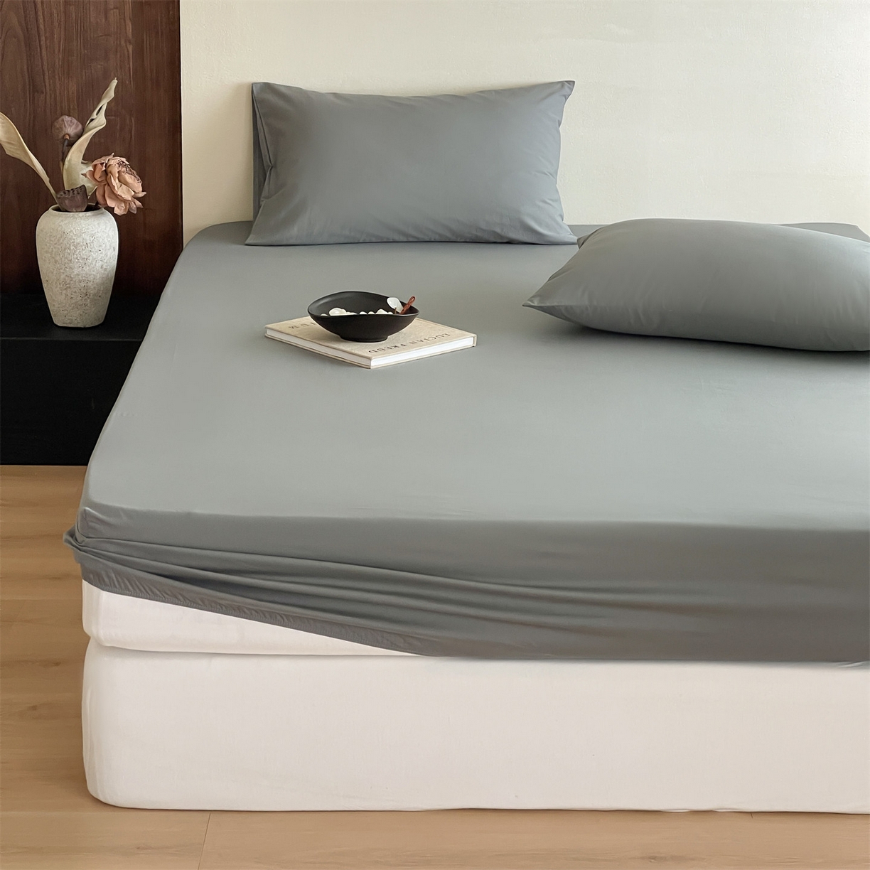 91家纺网 家纺一手货源 找家纺 三味舒屋 2026新款初色系列全棉水洗棉系列单品床笠（平台券后单品利润不低于45元/套件利润不低于120元 谢谢配合） 石墨灰