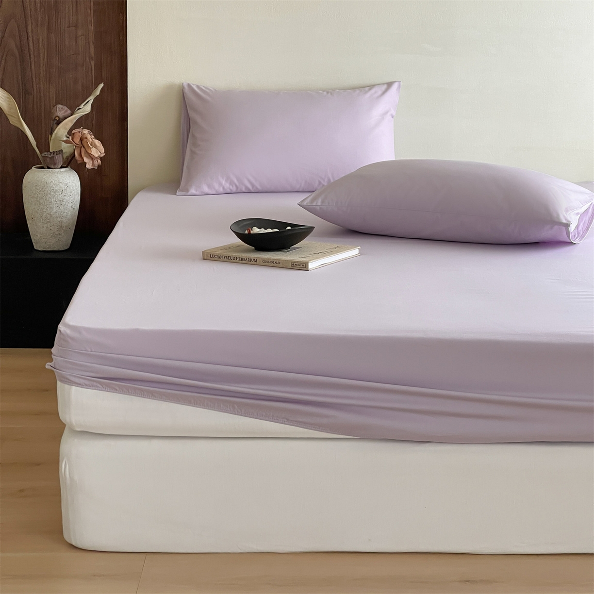 91家纺网 家纺一手货源 找家纺 三味舒屋 2026新款初色系列全棉水洗棉系列单品床笠（平台券后单品利润不低于45元/套件利润不低于120元 谢谢配合） 优雅紫