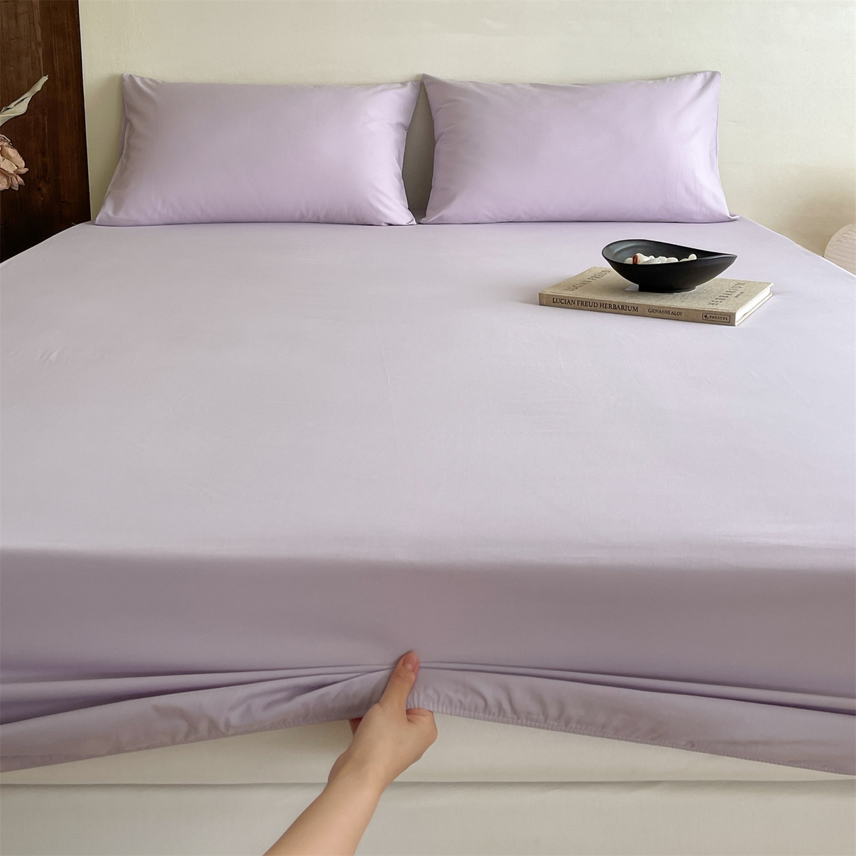 91家纺网 家纺一手货源 找家纺 三味舒屋 2026新款初色系列全棉水洗棉系列单品床笠（平台券后单品利润不低于45元/套件利润不低于120元 谢谢配合） 优雅紫