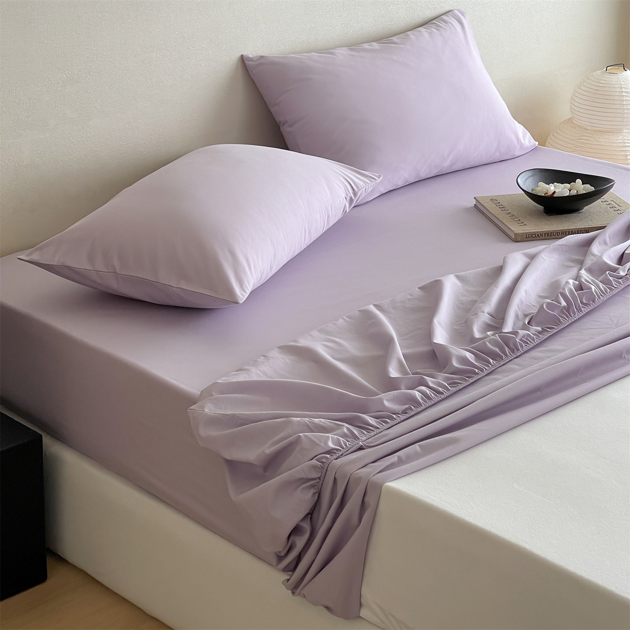 91家纺网 家纺一手货源 找家纺 三味舒屋 2026新款初色系列全棉水洗棉系列单品床笠（平台券后单品利润不低于45元/套件利润不低于120元 谢谢配合） 优雅紫