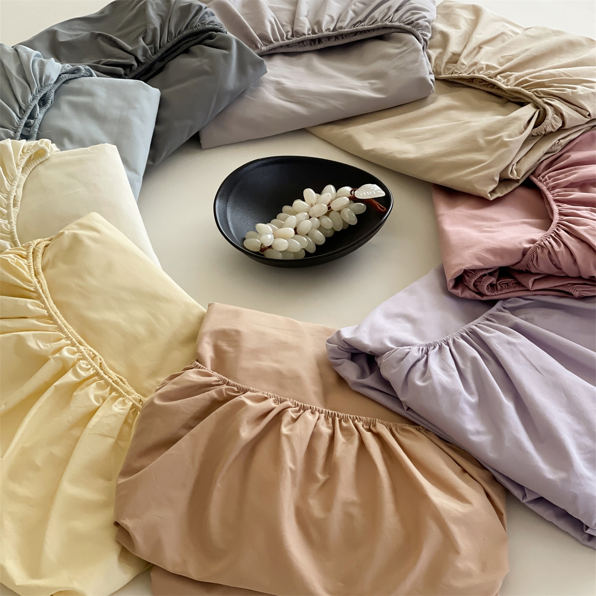 91家纺网 家纺一手货源 找家纺 三味舒屋 2026新款初色系列全棉水洗棉系列单品床笠（平台券后单品利润不低于45元/套件利润不低于120元 谢谢配合） 组合图