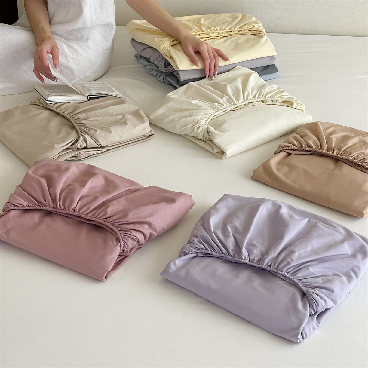 91家纺网 家纺一手货源 找家纺 三味舒屋 2026新款初色系列全棉水洗棉系列单品床笠（平台券后单品利润不低于45元/套件利润不低于120元 谢谢配合） 组合图