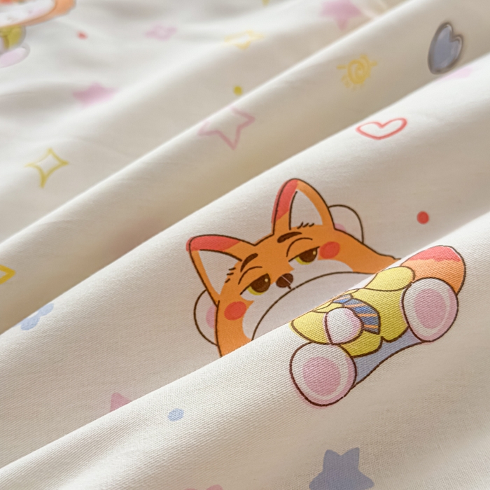 91家纺网 家纺一手货源 找家纺 蓝雀翎 2025新款全棉印花新疆棉花夏被 甜蜜小兔