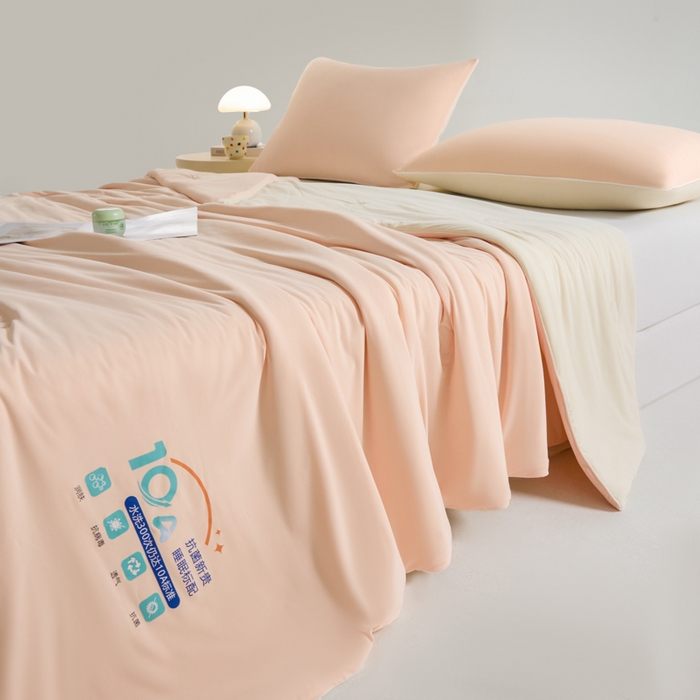 91家纺网 家纺一手货源 找家纺 宝士康家纺 2026春夏新款10A抗菌凉感丝夏被夏凉被空调被 山茶粉粉