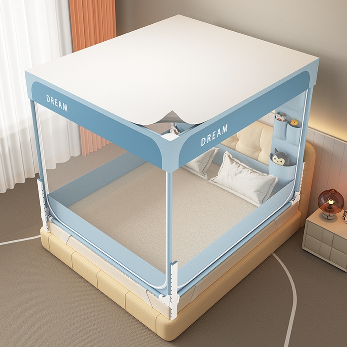 91家纺网 家纺一手货源 找家纺 （总）富莱星蚊帐 2026新款双丝加厚坐床蚊帐大力士围栏擎天柱支架-梦境