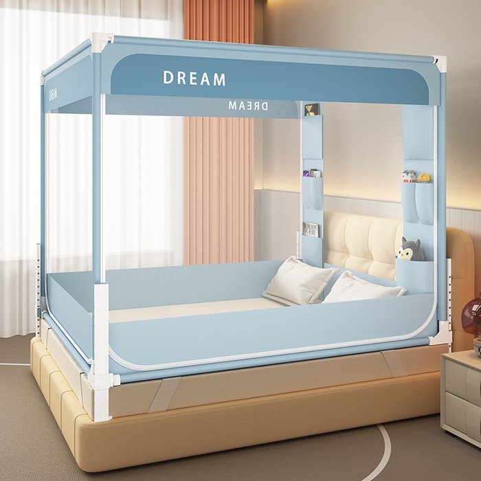 91家纺网 家纺一手货源 找家纺 （总）富莱星蚊帐 2026新款双丝加厚坐床蚊帐大力士围栏擎天柱支架-梦境