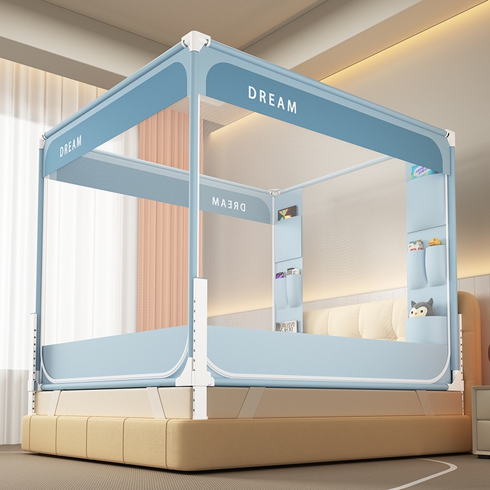 91家纺网 家纺一手货源 找家纺 （总）富莱星蚊帐 2026新款双丝加厚坐床蚊帐大力士围栏擎天柱支架-梦境