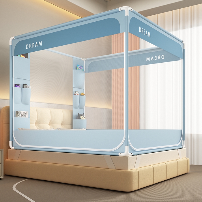 91家纺网 家纺一手货源 找家纺 （总）富莱星蚊帐 2026新款双丝加厚坐床蚊帐大力士围栏擎天柱支架-梦境