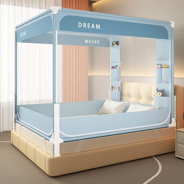 91家纺网 家纺一手货源 找家纺 （总）富莱星蚊帐 2026新款双丝加厚坐床蚊帐大力士围栏擎天柱支架-梦境