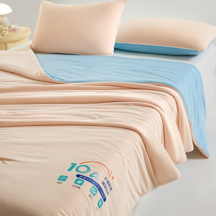 91家纺网 家纺一手货源 找家纺 宝士康家纺 2026春夏新款10A抗菌凉感丝夏被夏凉被空调被 玉兰啵啵