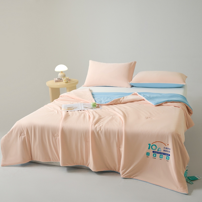 91家纺网 家纺一手货源 找家纺 宝士康家纺 2026春夏新款10A抗菌凉感丝夏被夏凉被空调被 玉兰啵啵