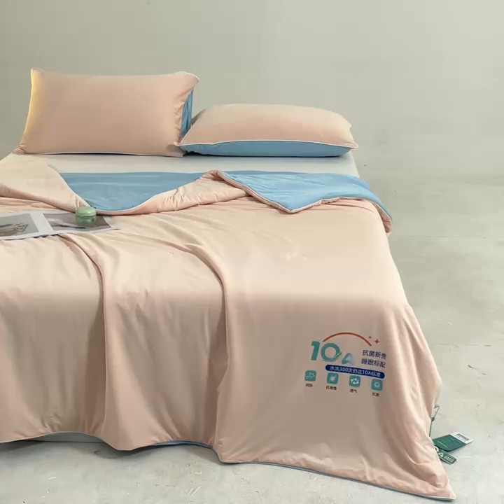 91家纺网 家纺一手货源 找家纺 宝士康家纺 2026春夏新款10A抗菌凉感丝夏被夏凉被空调被 玉兰啵啵