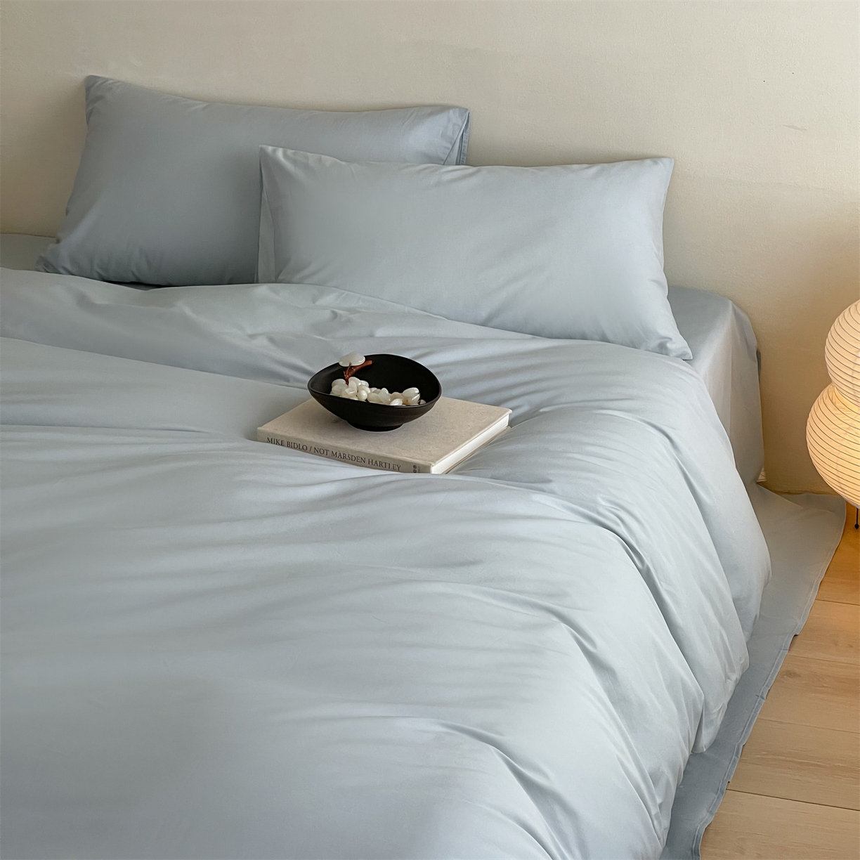 91家纺网 家纺一手货源 找家纺 三味舒屋 2026新款初色系列全棉水洗棉系列四件套（平台券后单品利润不低于45元/套件利润不低于120元 谢谢配合) 冰水蓝